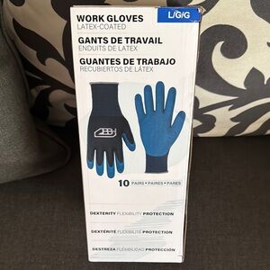 Latex-Coated Work Gloves - Blue and Black